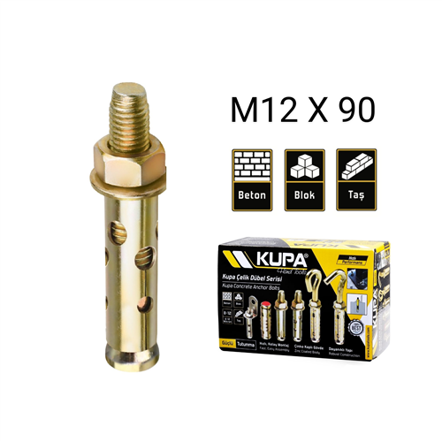 KUPA GÖMLEKLİ ÇELİK DÜBEL 12*90